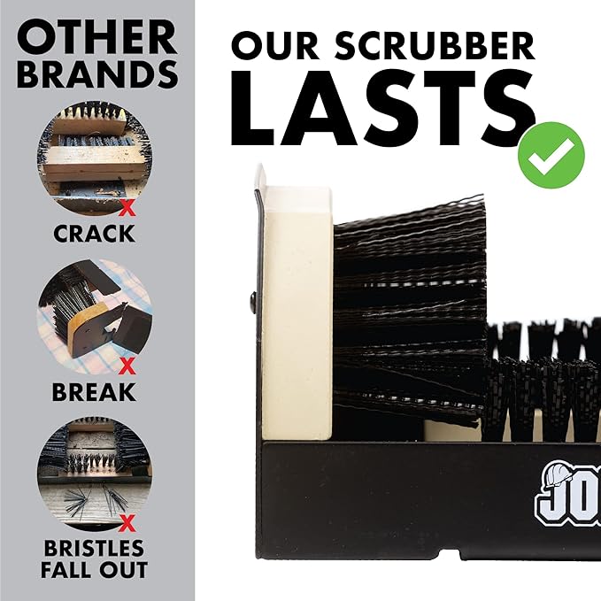 JobSite The Original Boot Scrubber - Includes Stakes for Grass Mounting - All Weather Industrial Shoe Cleaner & Scraper Brush