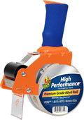 Duck High Performance Clear Packing Tape with BladeSafe Dispenser –Tape Gun with HP260 Strong Packaging Tape for Shipping,Moving, Mailing & Boxes-3" Core, 1.88" x 60 Yards, Clear (1078566)(Pack of 6)