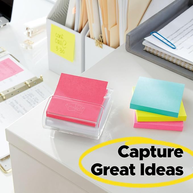 Post-it Owl Note Dispenser Gift Pack, Includes 18 Pack Post-it 3 in X 3In Super Sticky Dispenser Pop-up Notes in Alternating Colors,Floral Fantasy Collection
