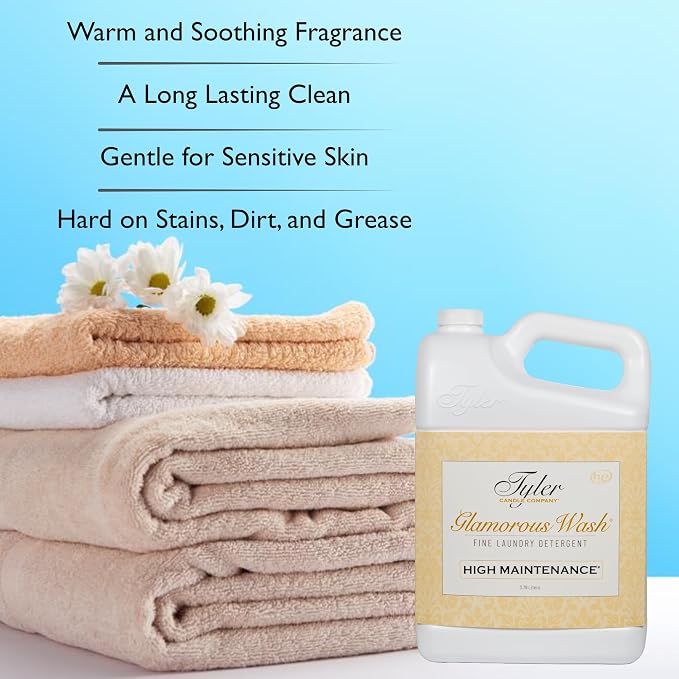 Tyler Glamorous Wash High Maintenance Fine Laundry Detergent with Stain Remover Pen and Dryer Sachets - Liquid Detergent Designed for Clothing - Hand & Machine - 128oz (1 Gal.) (High Maintenance)