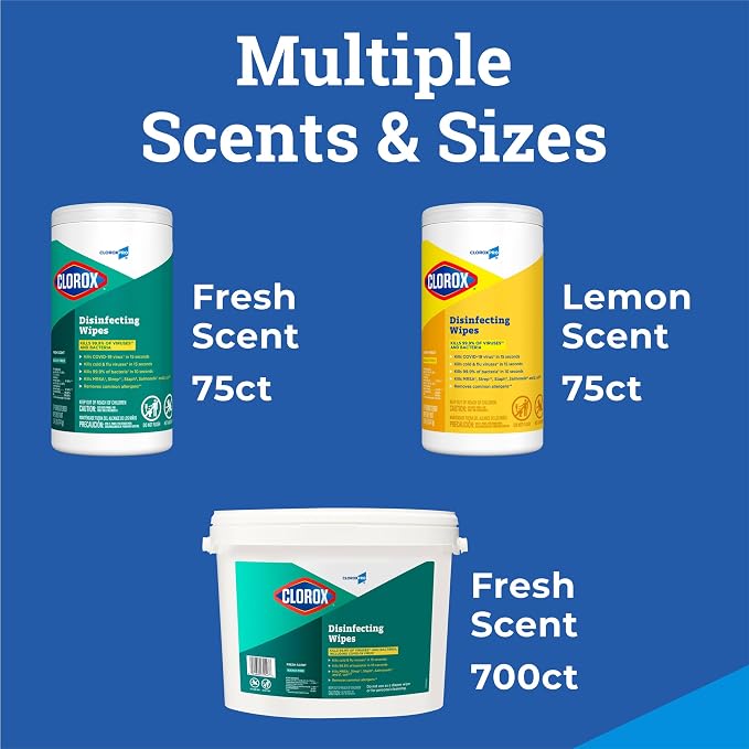 CloroxPro Clorox Disinfecting Wipes, Fresh Scent, 75 Count, Pack of 6 (Package May Vary)