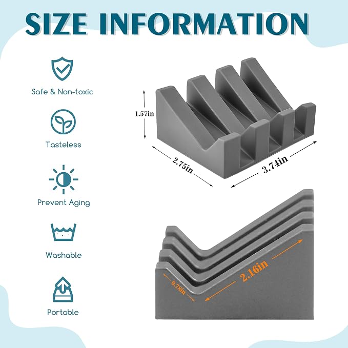 Self Draining Soap Dish Holder,Silicone Soap Dish,for Bathroom,Kitchen, Sponges，Can Extend Soap Life，Keep Soap Bars Dry and Easy Cleaning (Grey,1-Pack)