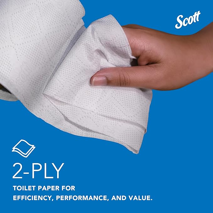 Scott Professional Standard Roll Toilet Paper, Bulk (13607), 2-Ply, Elevated Design, White, Individually Wrapped, Compact for Easy Storage (20 Rolls of 550 Sheets, 11,000 Sheet Total)
