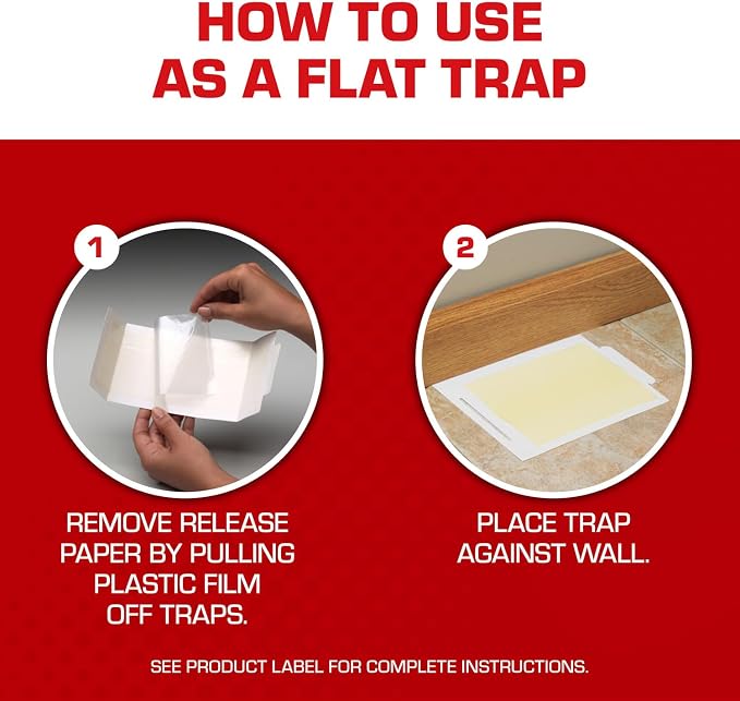 Tomcat Glue Boards with Eugenol for Enhanced Stickiness, 4 Boards | Sticky Traps for Mice, Cockroaches & Insects, Flat or Covered Use, Ready-To-Use