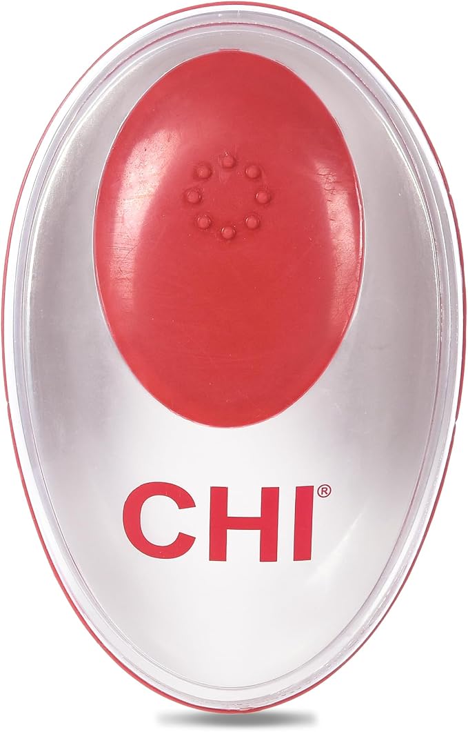 CHI for Dogs Soap Dispensing Palm Brush, Handheld Dog Bathing Scrubber with Built-In Shampoo Dispenser, Soft Rubber Bristles for Massaging and Deep Cleaning All Dog Coat Types, Red
