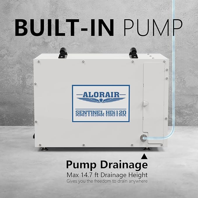 ALORAIR Sentinel HDi120 Commercial Dehumidifier with Pump, 235 Pints Whole Homes Dehumidifier for Crawl Spaces, Basements, up to 3,300 sq. ft. cETL