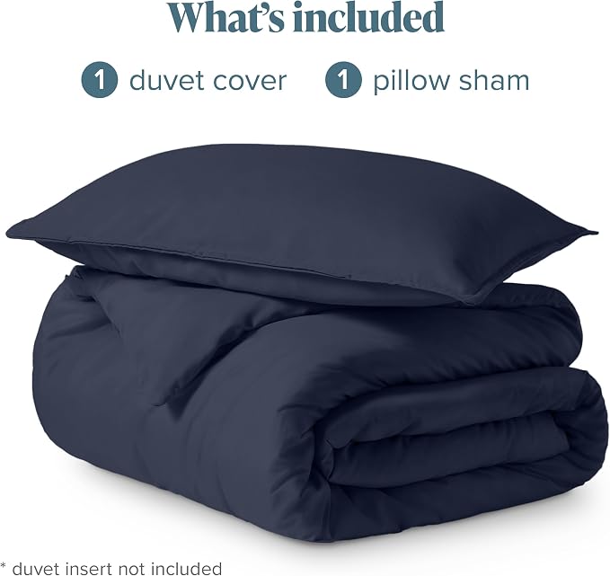 Bare Home Bedding Duvet Cover Extra Long Size - Premium 1800 Super Soft Collection - Lightweight, Cooling - Soft Breathable Bedding Duvet Cover (Twin/Twin XL, Midnight Blue)