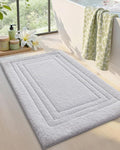 DEXI Bath Mats Bathroom Rug Non Slip Bathmat, 24x16 White | Soft Microfiber Carpet, Washable, Absorbent Quick Dry for Shower Floor Sink