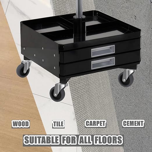RILIDRI 4-Inch Swivel Stem Caster for Rubbermaid Mop Bucket Utility Cart, 7/16-Inch Stem Diameter Rubber Wheel Set of 4, Heavy Duty TPR Weber Grills Shop Vac Replacement Wheels