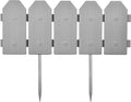 Garden Border Edging: Wooden Grain Fence Dog Ear Design - Landscaping Fence Liner Lawn Edge Barrier - Decorative Lawn Landscape Panels Elements -Landscaping Edging (Gray, 20ft.)
