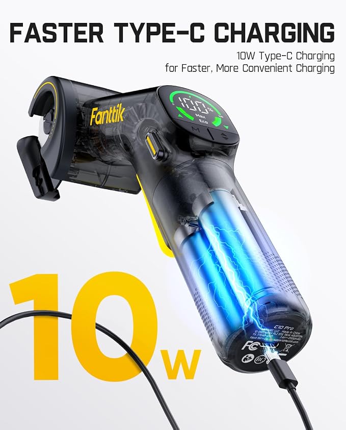 Fanttik C10 Pro BowGuide Electric Cardboard Cutter, Cordless Scissors with LED Display, 2-Speed Adjustable, Rechargeable Powerful Rotary Box Cutter with 2 Blades for Fabric, Carpet, Leather, Cardboard