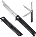 Pocket Knife GD22K, Flipper Open D2 Steel Tanto Folding knife with Durable G10 Handle,Men Women Everyday Carry EDC Knife,Sharp Camping Hiking Daily Work Knives