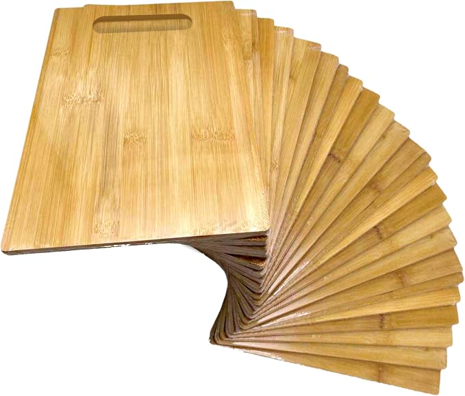 Bulk Plain Bamboo Cutting Board (Set of 24) | For Customized, Personalized Engraving Purpose | Wholesale Premium Blank Bamboo Board (Rectangular 12" X 9")