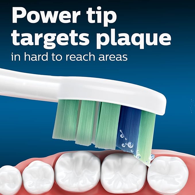 Philips Sonicare 4100 Electric Rechargeable Power Toothbrush, White, with Genuine Philips Sonicare Optimal Plaque Control Replacement Toothbrush Heads, White, 3 Pack