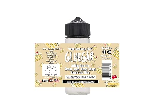 GlueGar- 4oz - 1 Gallon - Roller Size Bottles (Natural Rolling Glue, Cigar Glue, Paper Glue, Wrap Glue) (Vanilla, 4 oz)