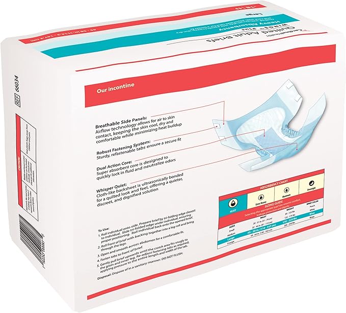 Covidien 75343101 Incontinent Brief Wings Choice Plus Tab Closure Large Disposable Heavy Absorbency 66034 Box of 18