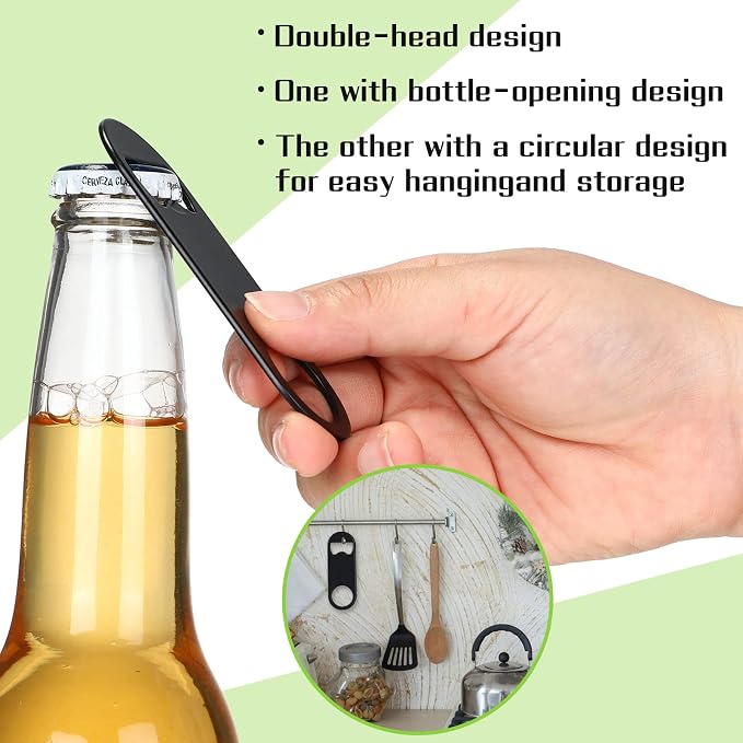 50 Pcs Bottle Openers Stainless Steel Flat Bottle Opener Bulk 3.4 x 1.3 Inches Bartender Beer Key Soda Can Mini Speed for Kitchen, Bar or Restaurant