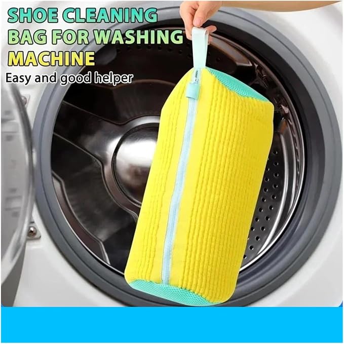 1/4PCS Shoe Washing Bag Washing Machine Laundry Bags Microfiber Closure Shoes Cleaning Bag Shoes Laundry Net Fluffy Fibers(1PCS-gray)
