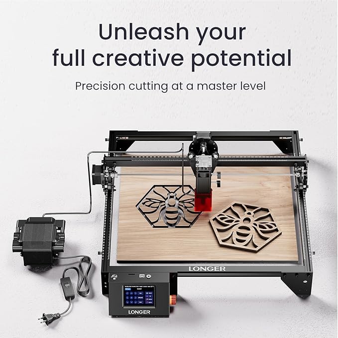 Longer RAY5 20W Laser Engraver with Air Pump,440mm*440mm Honeycomb, 32-bit Motherboard, App Offline Control, DIY Engraver Tool for Metal/Glass/Wood