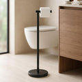 KES Black Toilet Paper Holder Stand with Weighted Base, 26" H (Taller Version) Free Standing Toilet Paper Roll Holder for Bathroom, Rustproof, BPH283S66-BK