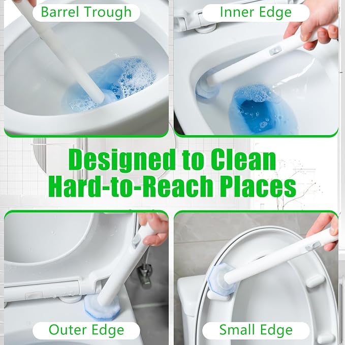 40 Count Toilet Bowl Wand Refills for Clorox, 4X Cleaning Power Toilet Bowl Cleaner Refill Pads for Clorox Wand System, Disposable Toilet Brush for Bathroom Cleaning
