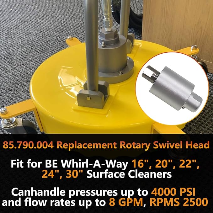 85.790.004 Replacement Rotary Swivel Head,Fit for 16 in, 20 in, 22in, 24 in, 30in Surface Cleaner, Aluminum Surface Cleaner Swivel Head Use with Hot or Cold Water, 4000 PSI 8 GPM