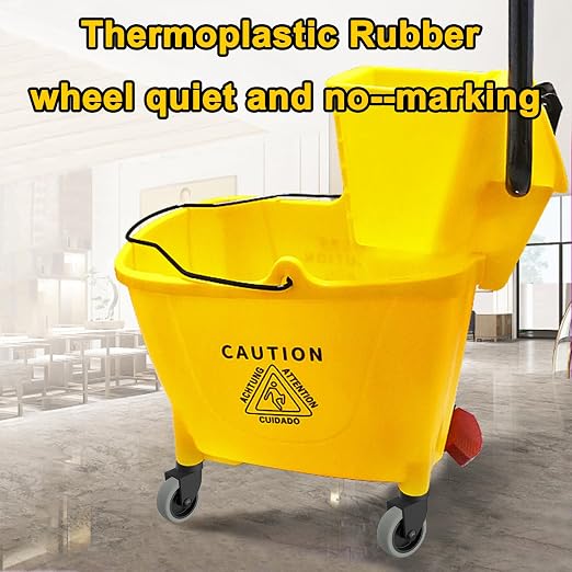 AAGUT Mop Bucket Replacement Casters 3" Set of 8 | Swivel Bayonet Caster Wheels fits Rubbermaid Commercial Models & WaveBrake, Thermoplastic Rubber Black (Floor Safe)