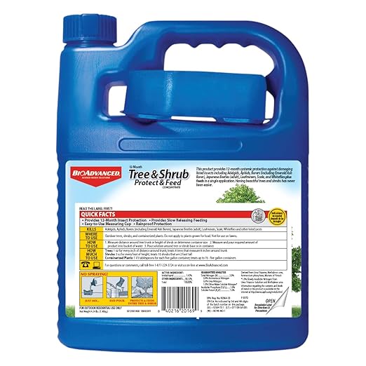 BioAdvanced 12 Month Tree and Shrub Protect and Feed Concentrate, 64 oz, Insect Killer, Tree Fertilizer & Plant Food