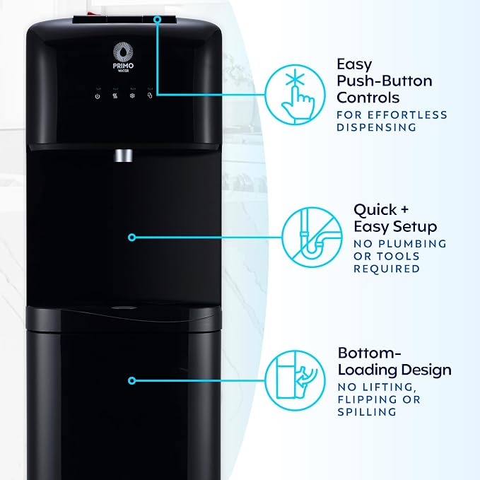 Primo Water Dispenser for 5 Gallon Bottle - Hot & Cold Bottom Loading Water Cooler Machine