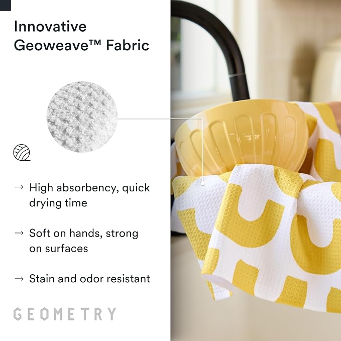 GEOMETRY Kitchen Tea Towels - Quick Dry Microfiber Dish Towels for Kitchen Sunny Hills, 18" x 30" 1 Pack