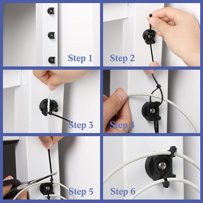 Yookeer 100 Pcs Magnetic Zip Tie Mount Base Black Magnetic Cable Clips Wire Holder Multipurpose Cable Ties Management Base Electrical Supplies for Wire (22 mm)