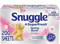 Snuggle SuperFresh Fabric Softener Dryer Sheets, 200 Count, Spring Burst, Long-Lasting Fresh & Clean Scent, Helps Eliminate Odor, Softens Fabric, Reduces Static & Fights Wrinkles, HE Safe