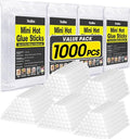 1000 Pack Mini Hot Glue Sticks, 4" Long x 0.27" Diameter Glue Sticks for Mini Glue Guns, Multipurpose for Wood, Metal, Glass, Plastic, Floral, Fabric, Leather, Foam, Floral