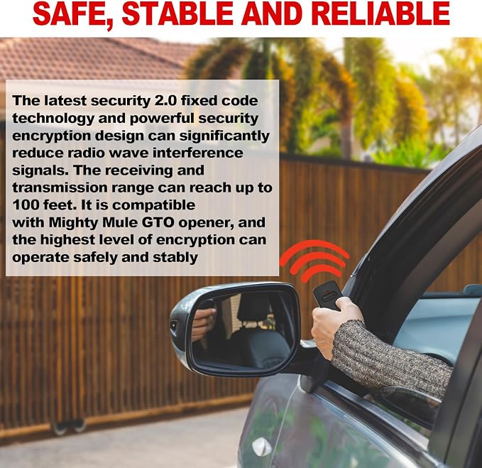 Kingdder 12 Pcs Gate Opener Remote Compatible with Mighty Mule RB741 Gate Control Remote Works Compatible with GTO RB741/FM135 Transmitter Control Single Button Garage Door Controller Replacement