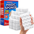 3X Density Magic Sponge Eraser, 20 Pack Melamine Sponge Cleaning Eraser Bulk, White Foam Magic Clean, Household Cleaning Sponges mr for Kitchen, Bathroom, Bathtub, Sink, Shoes & Wall Cleaner