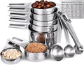 U-Taste Measuring Cups and Spoons Set of 15 : 7 Measuring Cups and 7 Measuring Spoons with 2 D-Rings and 1 Professional Magnetic Measurement Conversion Chart