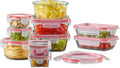 Pyrex Freshlock (10-Pack) Mixed Sized Airtight Glass Food Storage Container Set, Non Toxic, with Plastic BPA-Free Leakproof Locking Lids