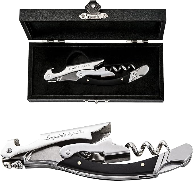 Laguiole Style de Vie corkscrew, bottle opener with foil cutter, ebony