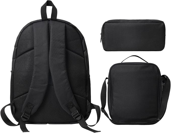 Toothbrush and Toothpaste Backpack Set 3 PCS - 17 Inch Laptop Backpack with Lunch Bag, Waterproof Daypack Insulated Lunch Box Large Capacity Coin Pouch Personalized Gift