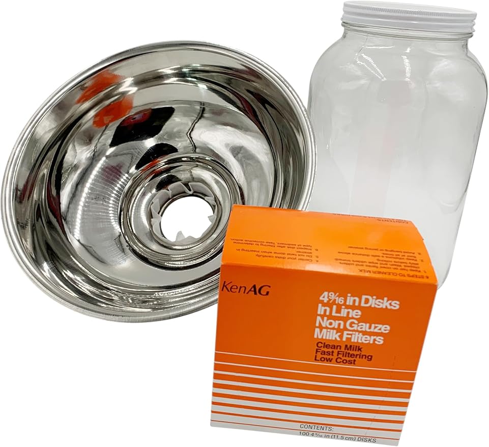 SS Strainers (Medium Strainer with Glass Jar Combo, 1 Gallon Jar Combo)