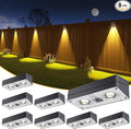 JOFIOS Solar Fence Lights 8 Pack, 50 Lumens Outdoor Fence Solar Lights with 12 Modes RGB Color Glow LED Solar Lights Outdoor Waterproof, Solar Lights for Patio, Backyard, Deck, Fence, Railing.