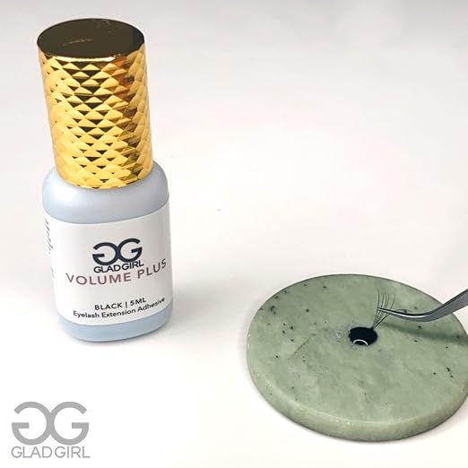 GladGirl False Eyelash Extension Glue - Volume Plus 5ml - Fast Dry Time of 1-2 Seconds - Maximum Eyelash Extension Bond - Ultra Black