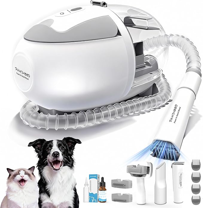 Dog Grooming Vacuum,Pet Grooming Vacuum with 2L Dust Cup & 13000Pa Suction, 6-in-1 Low Noise Pet Grooming Kit with Clipper & Steam Brush for Shedding, Professional Dog Vacuum for Dogs & Cats