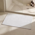 Triohero Bathroom Rugs Non Slip Washable, Super Absorbent Thin Bath Mat Small Quick Dry Low Pile Bathroom Rug, White 20"x30"