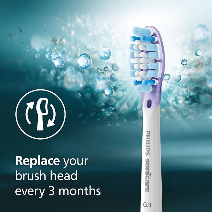 Philips Sonicare G3 Two-in-One - Genuine Replacement Electric Toothbrush Heads, White, 4 Pack One Year Supply, HX9054/65
