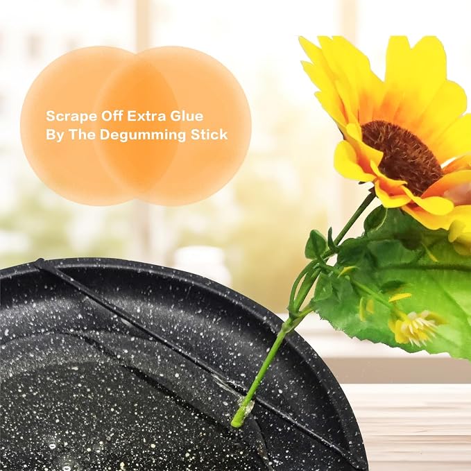 Hot Glue Pot for Crafts with 20W Mini Glue Gun & 40 Sticks, Glue Pots for Crafting Featuring Dip & Coat Design Eliminates Trigger Fatigue, 2-in-1 System for Bulk DIY & Precision Floral Art
