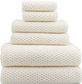 YTYC 29x59 Bath Towels Set,Towels for Bathroom,White,6-Pieces | 2 Large Bath towels,2 Hand towels (14x29"),2 Washcloth (13x13"),Super Soft,Highly absorbent,Hanging Loop,80%Polyester
