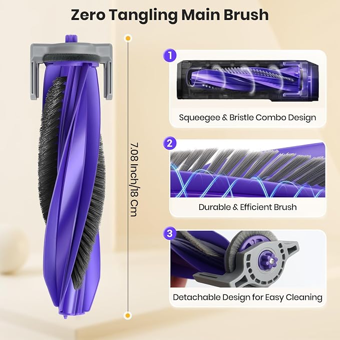 Replacement Accessories for Narwal Freo X10 Pro / YJCC027 Vacuum Cleaner, 2 Main Brushes & 6 Mop Cloth &4 HEPA Filter & 6 Dust Bags & 6 Side Brush & 1 Cleaning Brush