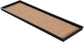Anji Mountain Heavy Duty Waterproof Rubber Shoe Storage Mat Organizer/Boot Storage Tray Multi Use For Entryway with Coir, Tan and Blue Insert , Fits 4 Pair (46.5" Wide)