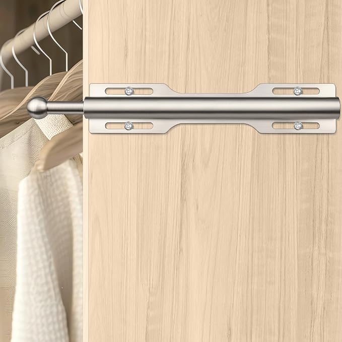 12" Valet Rod for Closet Pull Out (1 Pack, Brushed Nickel)